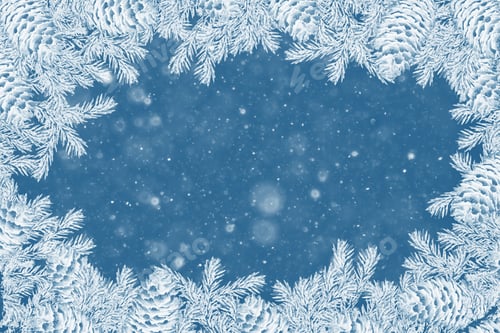 Preview: Christmas Tree In The Snow. Greeting Card. Winter. Happy New Year And Merry Christmas!