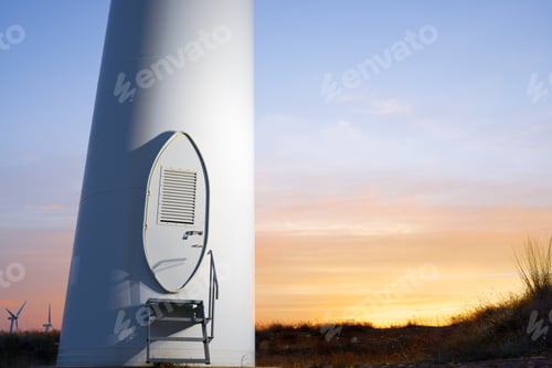 Preview: Windmills For Electric Power Production At Sunset, Pozuelo De Aragon, Zaragoza, Aragon, Spain
