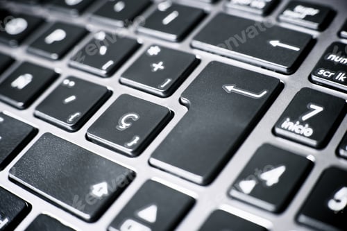 Preview: Forefront Of A Gray Laptop Keyboard.