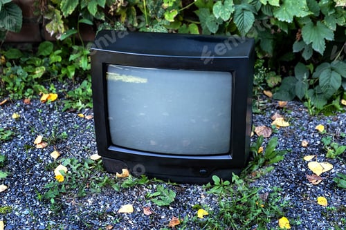 Preview: Old Analog Television Set On The Street Outdoor
