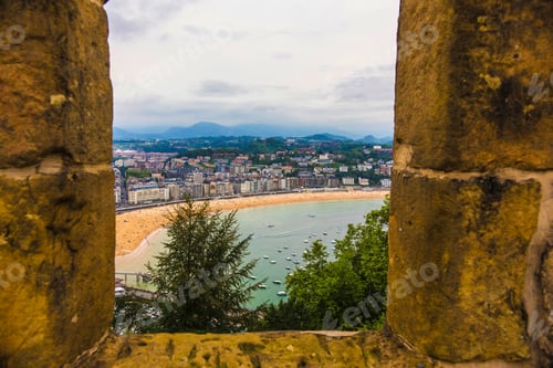 Preview: Panoramic View Of San Sebastian Bay, Atlantic Ocean, Monte Igueldo Viewpoint, Basque Country, Spain