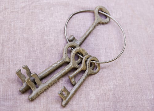 Preview: Old Metal Keys, Detail Of Old Keys For Locks
