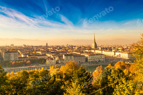 Preview: Beautiful Cityscape Of Turin With Mole Antonelliana, Italy