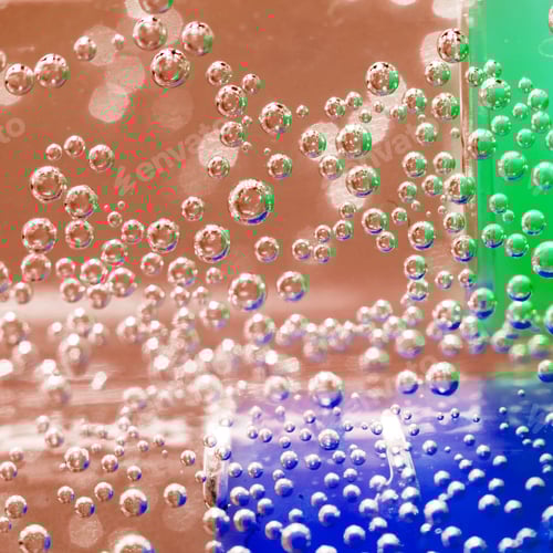 Preview: Abstract Composition With Underwater Tubes With Colorful Jelly Balls Inside And Bubbles