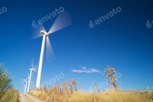 Preview: Windmills For Electric Power Production, Zaragoza Province, Aragon In Spain.
