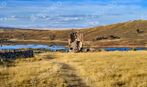 Preview: Landscape Of Sillustani, A Pre-Incan Burial Ground On The Shores Of Lake Umayo Near Puno In Peru