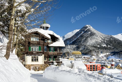 Preview: Scenery Of Winter Resort Davos, Switzerland - The Home Of World Economic Forum.