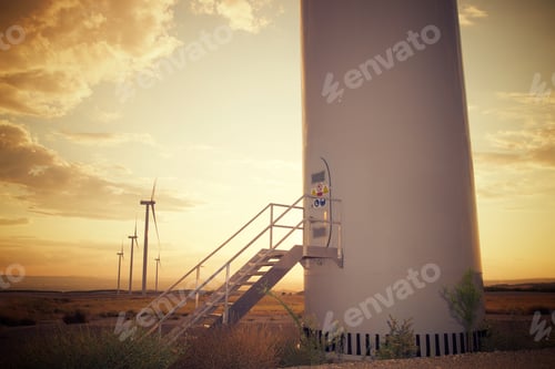 Preview: Windmills For Electric Power Production, Zaragoza Province, Aragon In Spain.
