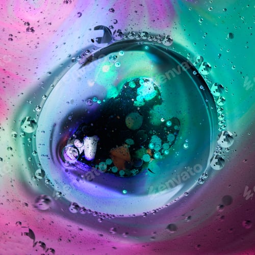 Preview: Abstract, Colorful Composition With Oil, Water And Ink. High Resolution And Quality