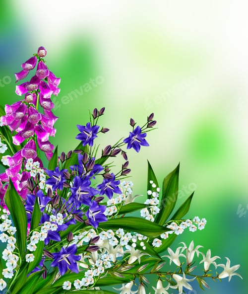 Preview: Summer. Flowers Bells And Lilies Of The Valley.