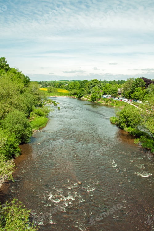 Preview: River Wye At Hay On Wye, In Herefordshire, United Kingdom.