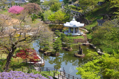 Preview: Himeji, Japan (Kansai Region). Japanese Garden Of Nagoyama Cemetery.