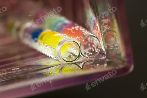 Preview: Abstract Composition With Underwater Tubes With Colorful Jelly Balls Inside And Bubbles