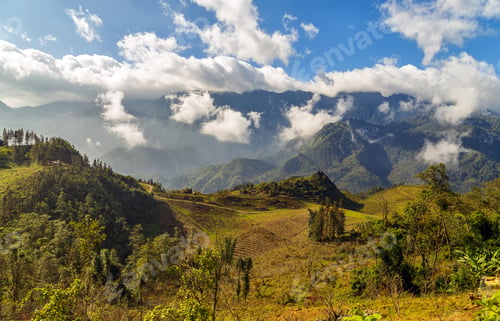 Preview: Landscape Of Terraced Rice Field Hill Sa Pa. Lao Cai Province Northern Vietnam