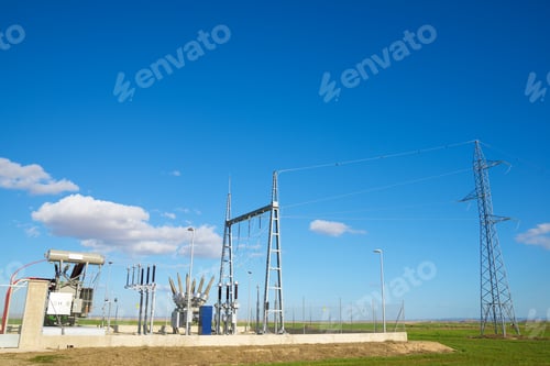 Preview: Closeup Of An Electrical Substation, Zaragoza Province, Aragon In Spain.