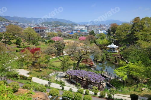 Preview: Himeji, Japan (Kansai Region). Japanese Garden Of Nagoyama Cemetery.