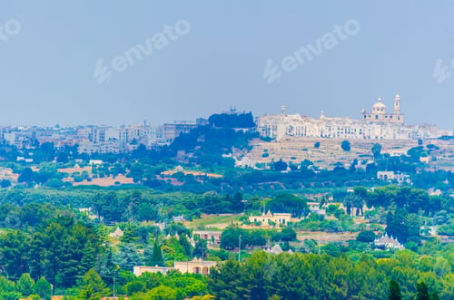 Preview: View Of Countryside In Puglia Region Dominated By Martina Franca Town