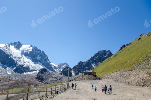 Preview: Summer View Of The Mountain Peaks Of The Alatau Medeo In Alma-Ata In Kazakhstan