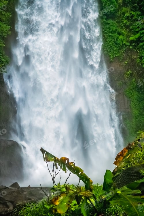 Preview: Small Waterfall In The Dense Jungle Of The Tropical Island Of Lombok, Indonesia