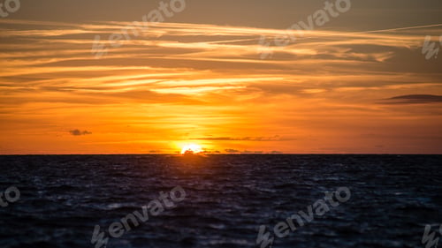 Preview: Colorful Orange Sunrise Over The Lake In Summer