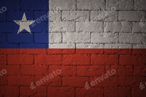 Preview: Flag With Original Proportions. Closeup Of Grunge Flag Of Chile