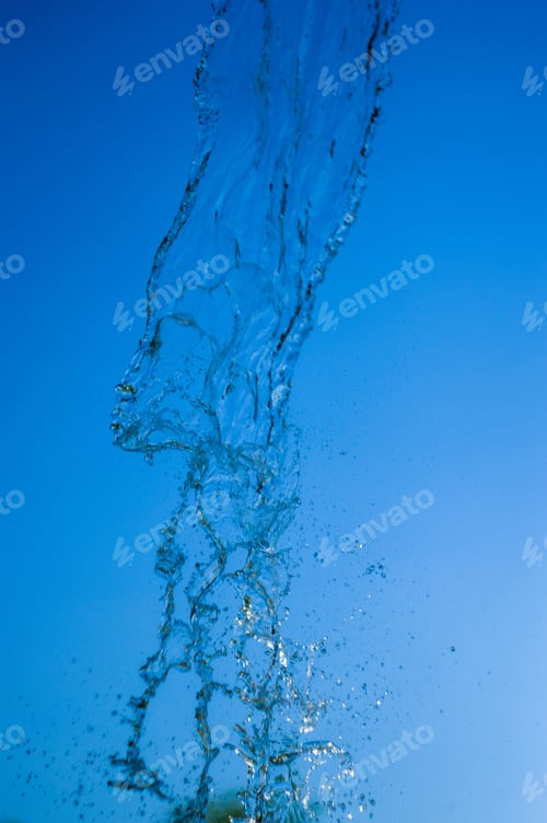 Preview: Transparent Falling Water Vertical Flows, Close Up
