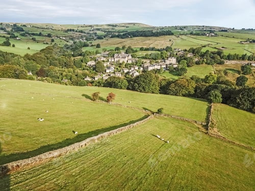 Preview: Aerial View Of Mill Bank, Sowerby Bridge, West Yorkshire, Uk