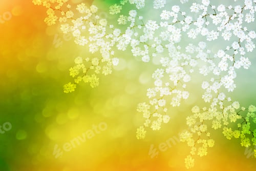 Preview: Blossoming Branch Apple. Bright Colorful Spring Flowers