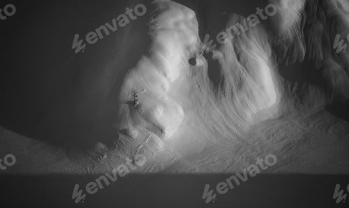 Preview: Winter Landscape In Minimal Display Of Waves In The Snowy Landscape.