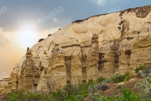 Preview: Open Air Museum, Goreme National Park Rising Sun Volcanic Rock Formations In Cappadocia, Anatolia