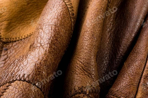 Preview: Old Vintage Genuine Soft Brown Leather Texture Background, Top Layer With Pores And Scratches
