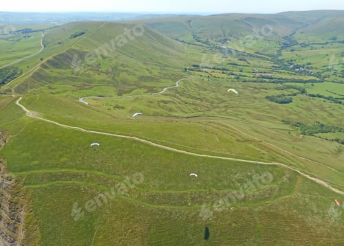 Preview: Paragliders Above Mam Tor In The Peak District
