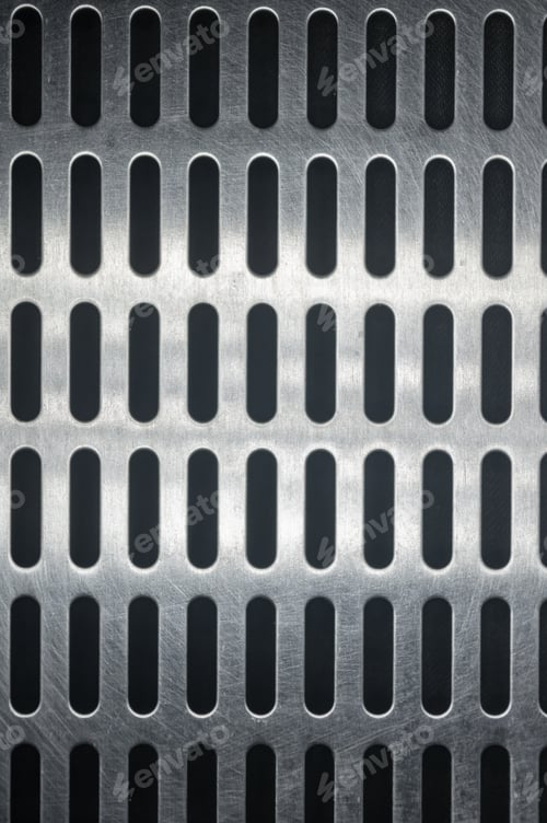 Preview: Stainless Steel Grating With Oblong Holes, Close Up