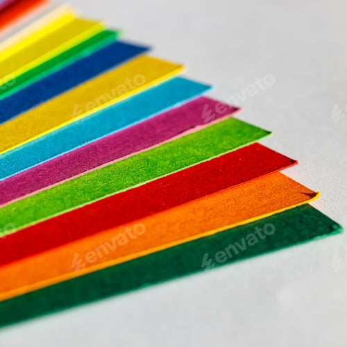 Preview: Colorful Paper Isolated On White Background, Close Up
