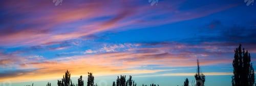Preview: Landscape With Dramatic Light - Beautiful Golden Sunset With Saturated Sky And Clouds.