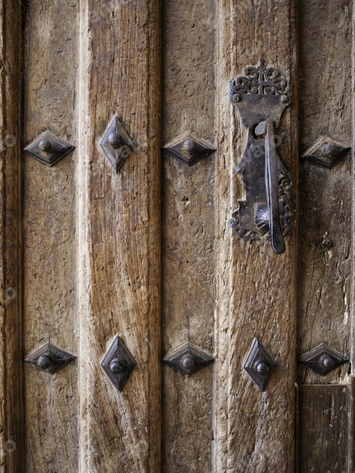 Preview: Old Wooden Door, Detail Of A Medieval Gate, Art And Antiquity
