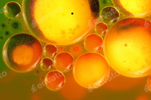 Preview: Abstract, Colorful Composition With Oil, Water And Ink