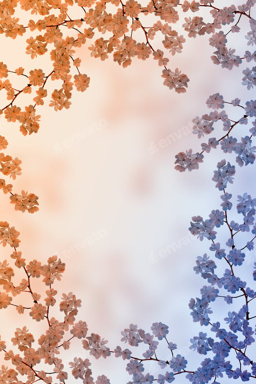 Preview: Blossoming Branch Apple. Bright Colorful Spring Flowers