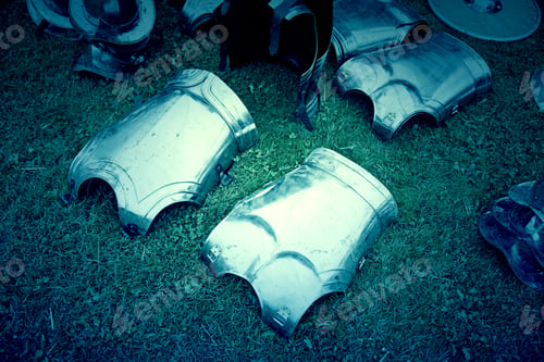Preview: Part Of Medieval Armor, Detail Of An Old And Classic Metallic Armor