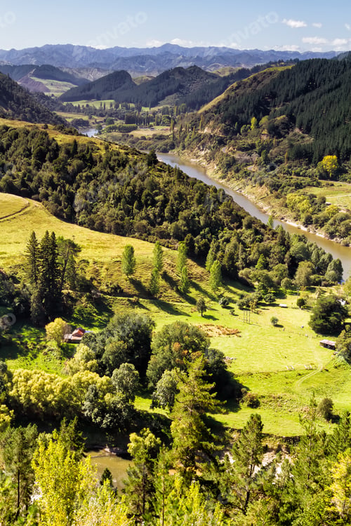 Preview: Beautiful Hilly View In Summer On North Island In New Zealand