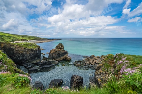 Preview: View Of The Stunningly Beautiful Coast And Beach Near St. Ives, Cornwall, England, Uk