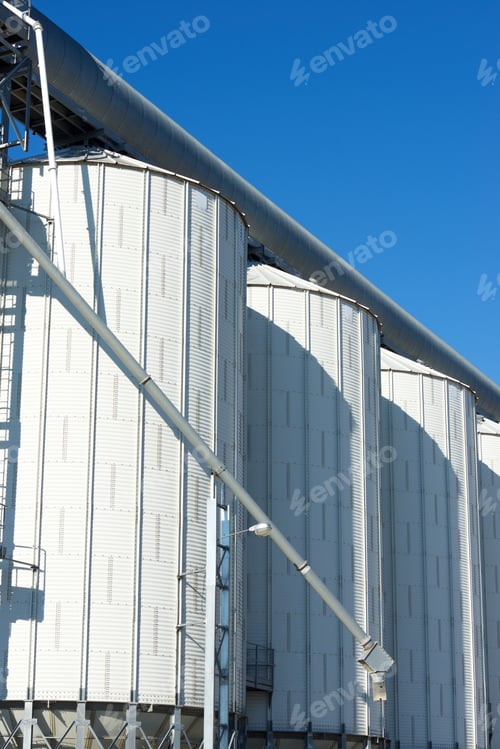 Preview: Metal Tanks In A Farm, Zaragoza Province, Aragon In Spain.