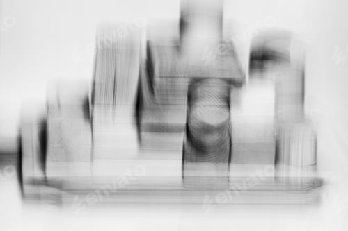 Preview: Black And White Abstract Composition With Wooden Pieces
