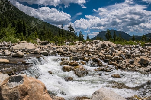 Preview: Clean Cold Water Of A Mountain River. Picturesque Rocky Mountains, Colorado