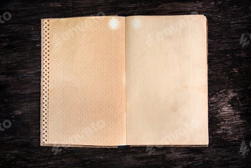 Preview: Opened Old Book On The Wooden Background