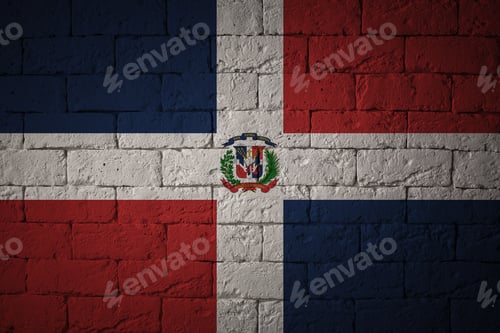 Preview: Flag With Original Proportions. Closeup Of Grunge Flag Of Dominican Republic