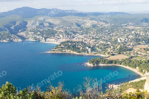 Preview: Cassis View From Cape Canaille Top, France. Beautiful French Landscape.
