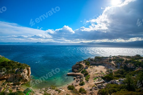 Preview: Panoramic View Of The Gulf Beside The Heraion Cape Near Perachora Village In Greece