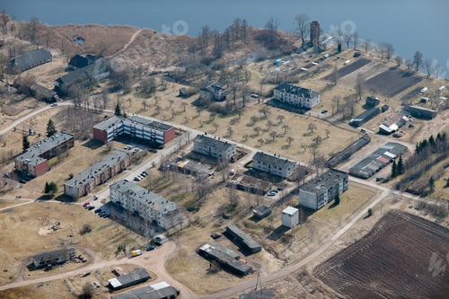 Preview: Aerial View Over The Small Village In Latvia