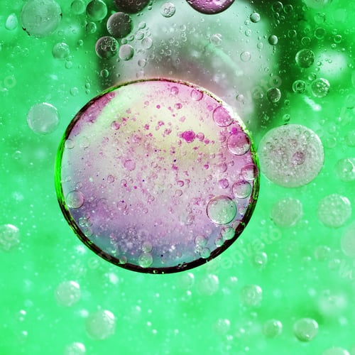 Preview: Abstract, Colorful Composition With Oil, Water And Ink